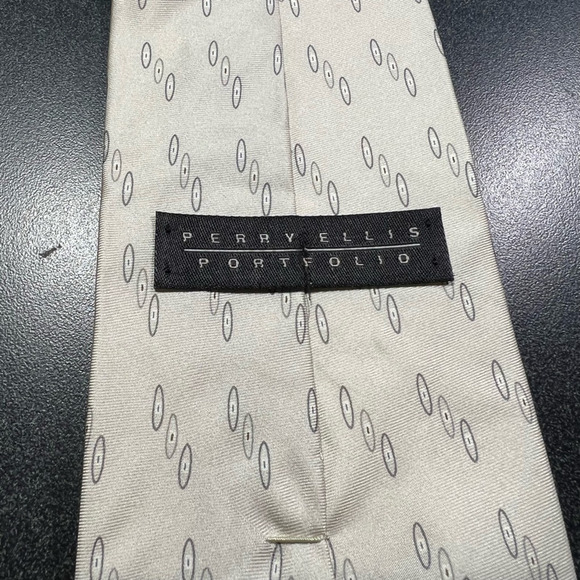 Perry Ellis Portfolio Mens Tie Necktie Multicolor Geometric 100% Silk Wide 57" - Picture 3 of 6